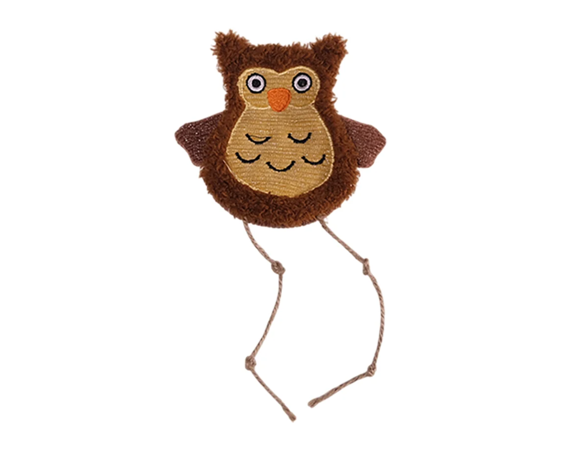 Vadigran Pluche Tiggy Uil Kattenpeelgoed - Bruin